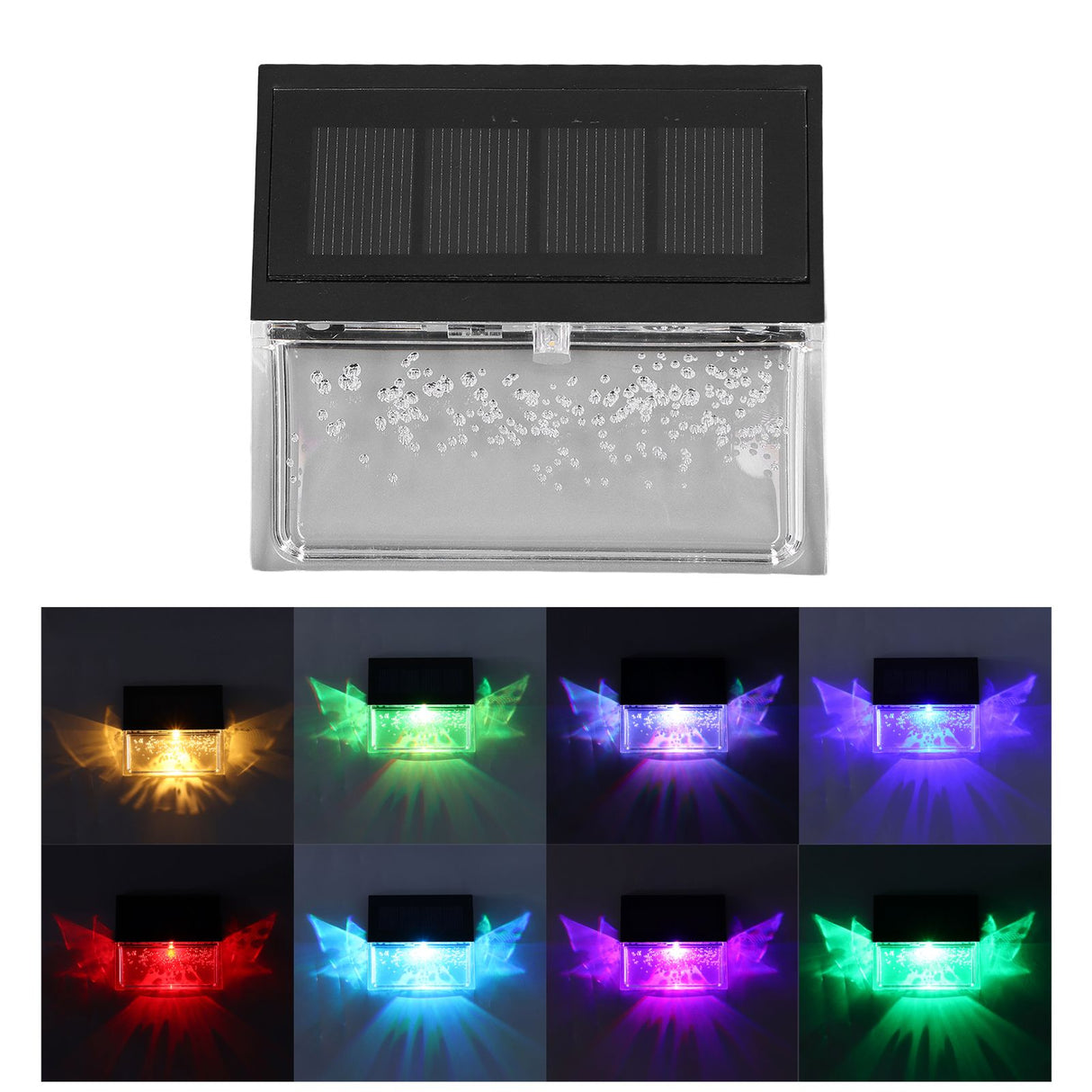 Solar Deck Lights Energy Saving Eco Friendly Warm Light RGB Intelligent Control IP56 Waterproof Fence Lights