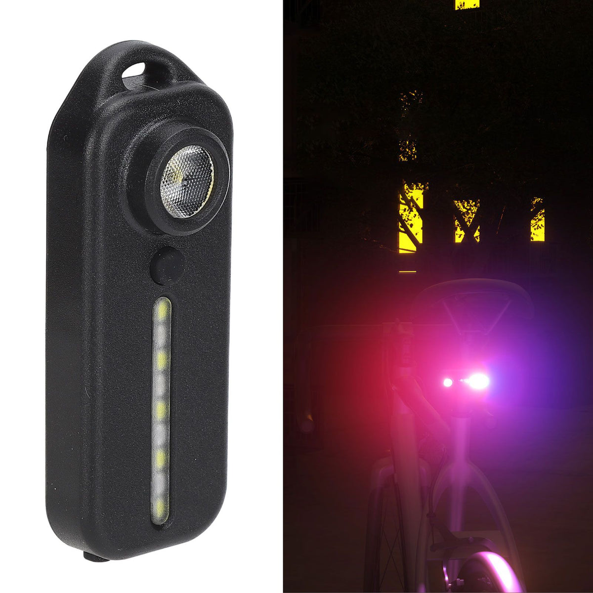 LED Warning Shoulder Light IPX3 USB Charging Bicycle Tail Lamp with 5 Light Modes Night Riding Equipment