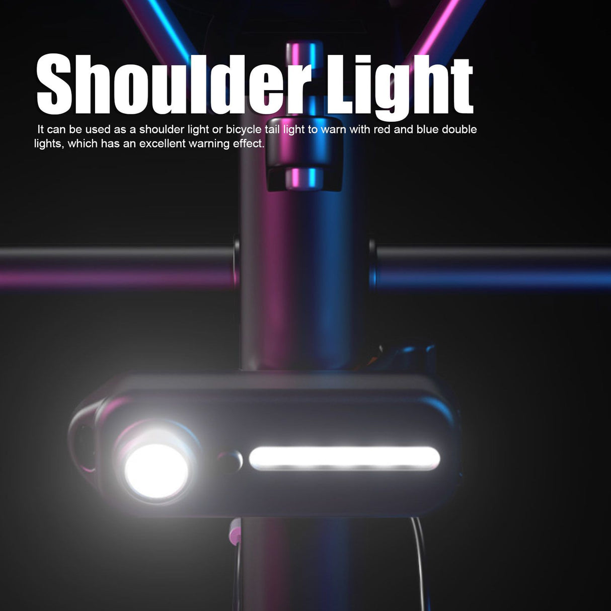 LED Warning Shoulder Light IPX3 USB Charging Bicycle Tail Lamp with 5 Light Modes Night Riding Equipment