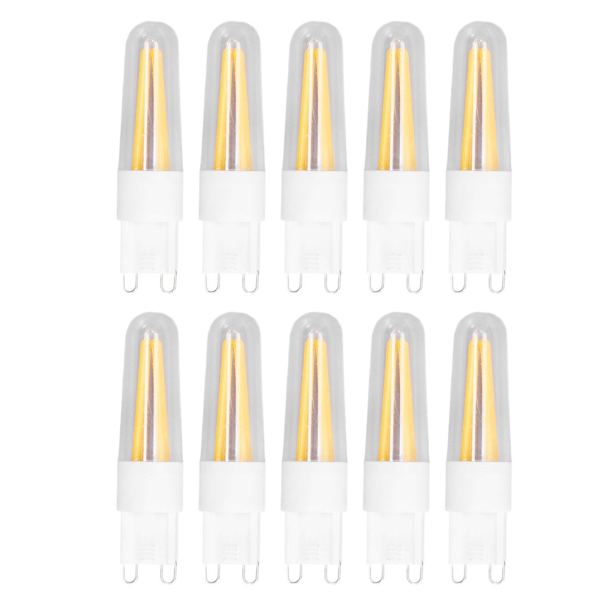 10Pcs G9 LED Bulb 3W 200LM Long Filament Bulbs for Chandelier Ceiling Lamp Table Lamp Warm White 220V