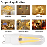 10Pcs G9 LED Bulb 3W 200LM Long Filament Bulbs for Chandelier Ceiling Lamp Table Lamp Warm White 220V