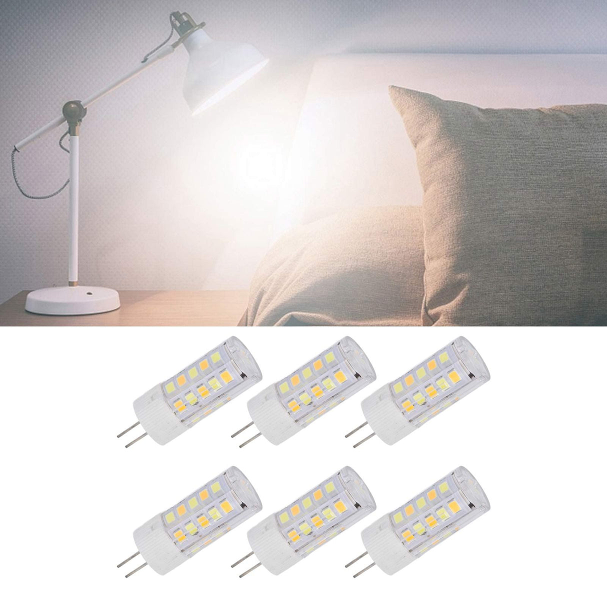 6PCS G4 Light Bulb 3 Light Color 220V Small Ceiling Lamp Bulb Wall Lamp Bulb for Home OfficeG4 3W 32LED