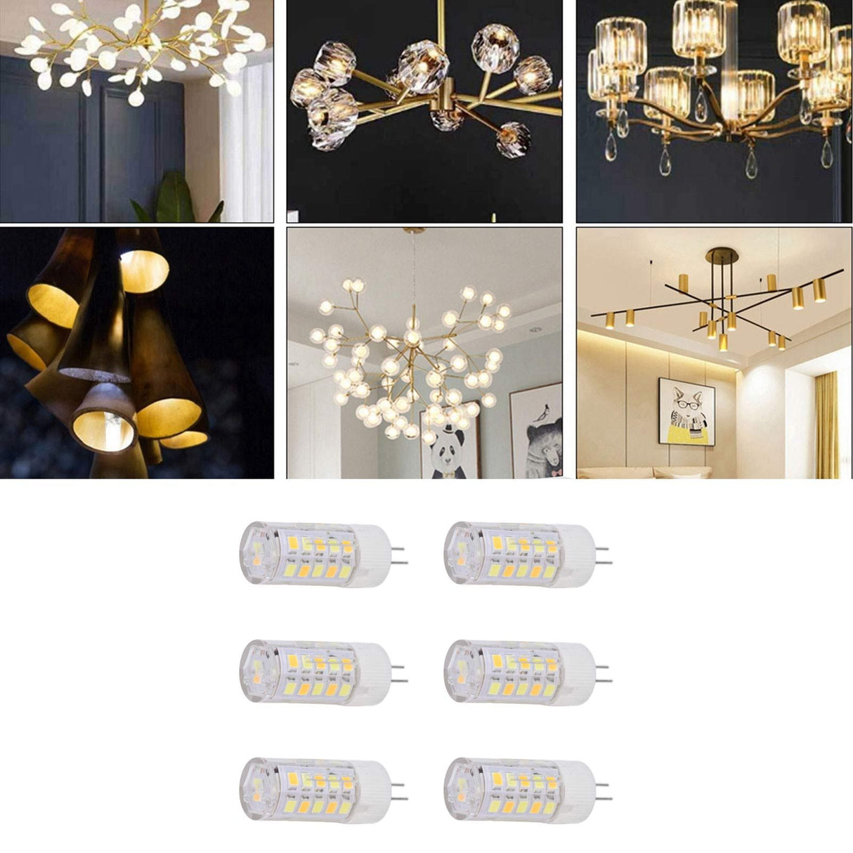 6PCS G4 Light Bulb 3 Light Color 220V Small Ceiling Lamp Bulb Wall Lamp Bulb for Home OfficeG4 3W 32LED