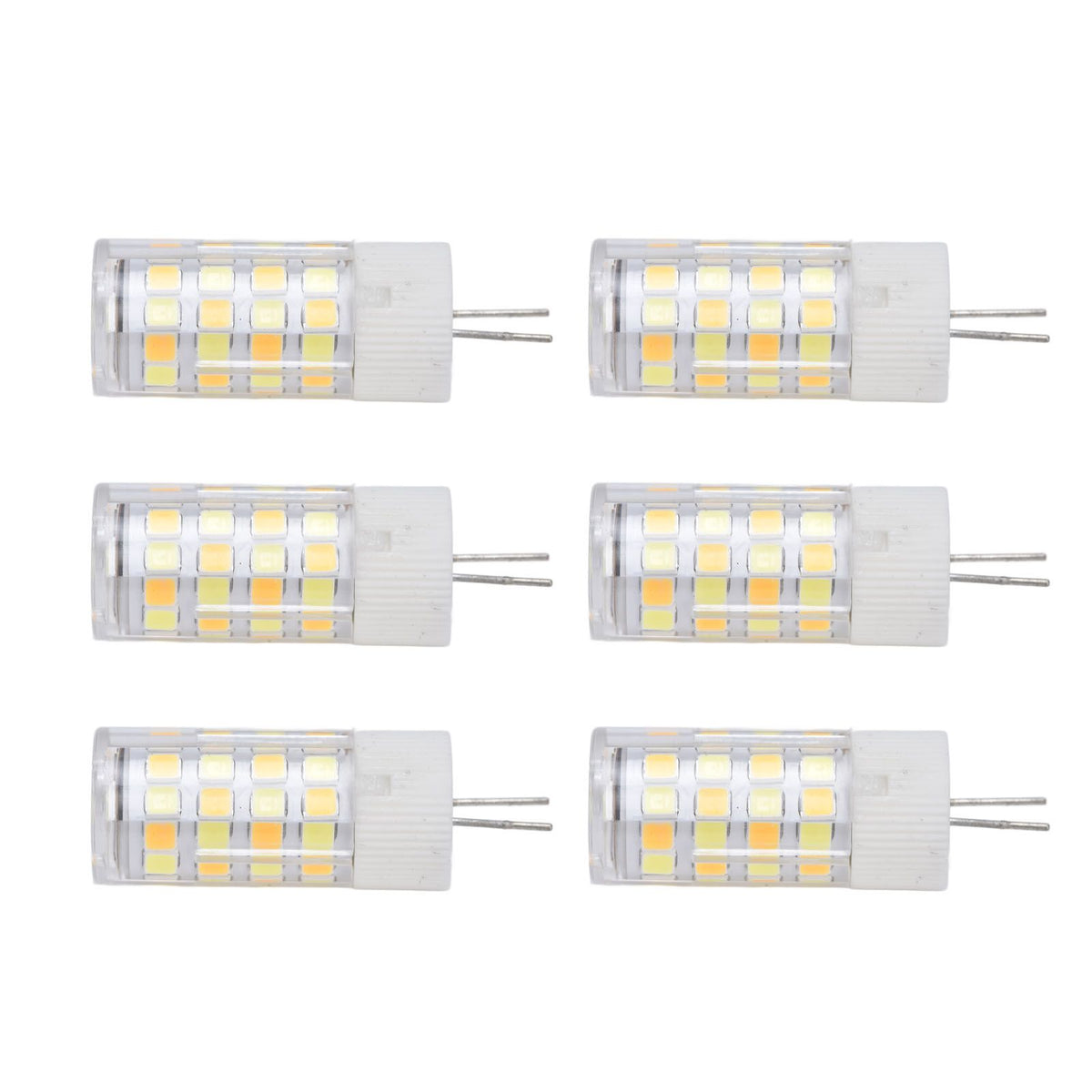 6PCS G4 Light Bulb 3 Light Color 220V Small Ceiling Lamp Bulb Wall Lamp Bulb for Home OfficeG4 5W 52LED