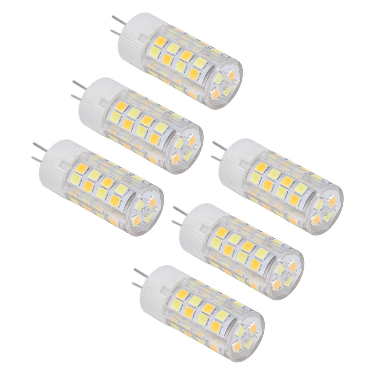 6PCS G4 Light Bulb 3 Light Color 220V Small Ceiling Lamp Bulb Wall Lamp Bulb for Home OfficeG4 5W 52LED