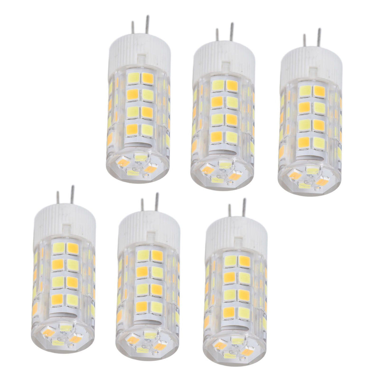 6PCS G4 Light Bulb 3 Light Color 220V Small Ceiling Lamp Bulb Wall Lamp Bulb for Home OfficeG4 5W 52LED