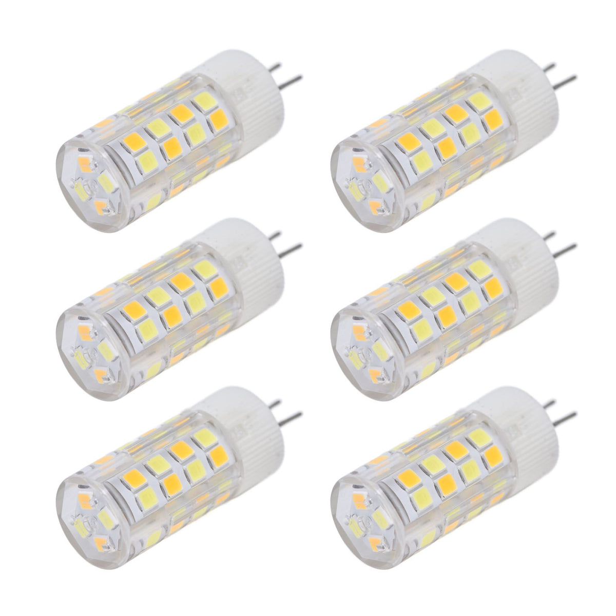 6PCS G4 Light Bulb 3 Light Color 220V Small Ceiling Lamp Bulb Wall Lamp Bulb for Home OfficeG4 5W 52LED