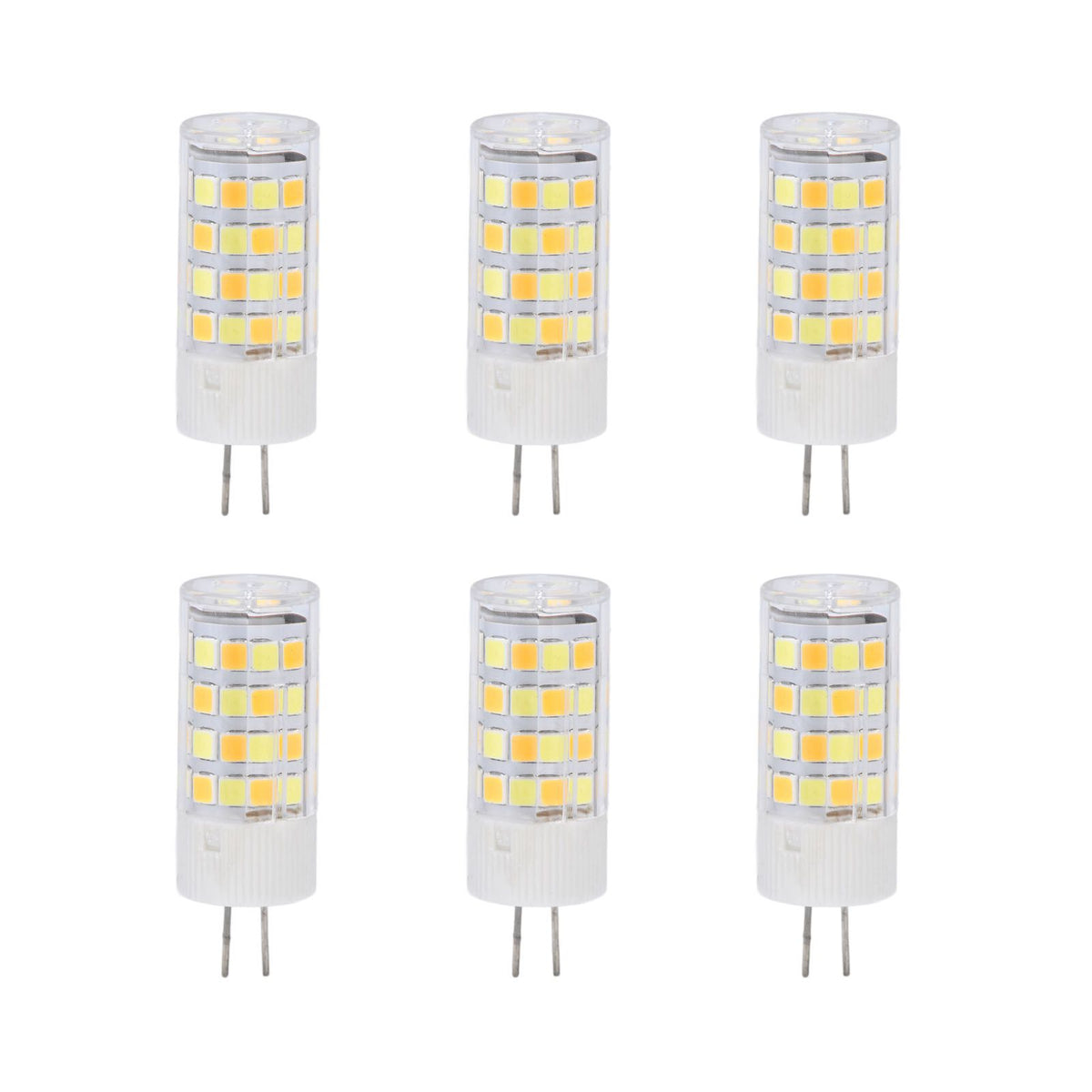 6PCS G4 Light Bulb 3 Light Color 220V Small Ceiling Lamp Bulb Wall Lamp Bulb for Home OfficeG4 5W 52LED