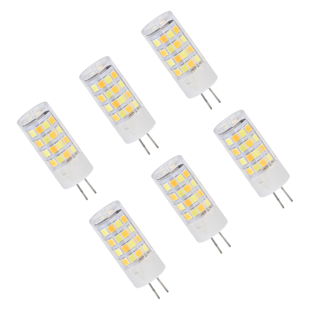 6PCS G4 Light Bulb 3 Light Color 220V Small Ceiling Lamp Bulb Wall Lamp Bulb for Home OfficeG4 5W 52LED