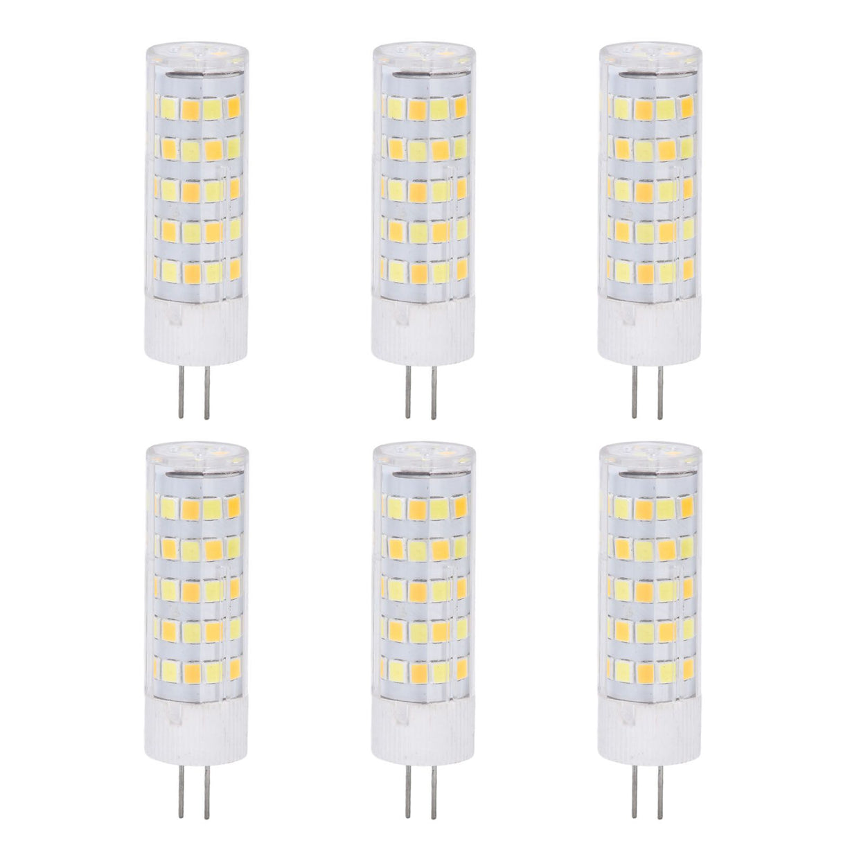 6PCS G4 Light Bulb 3 Light Color 220V Small Ceiling Lamp Bulb Wall Lamp Bulb for Home OfficeG4 7W 64LED