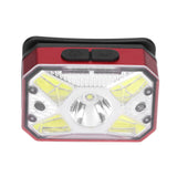 LED Headlight Outdoor COB Induction Headlight USB Charging Head Flashlight for Night RunningRed