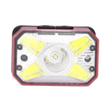 LED Headlight Outdoor COB Induction Headlight USB Charging Head Flashlight for Night RunningRed