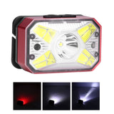 LED Headlight Outdoor COB Induction Headlight USB Charging Head Flashlight for Night RunningRed - Extra Image