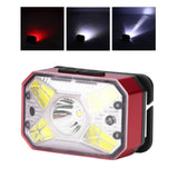 LED Headlight Outdoor COB Induction Headlight USB Charging Head Flashlight for Night RunningRed - Extra Image