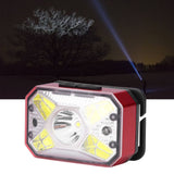LED Headlight Outdoor COB Induction Headlight USB Charging Head Flashlight for Night RunningRed