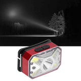 LED Headlight Outdoor COB Induction Headlight USB Charging Head Flashlight for Night RunningRed - Extra Image