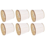 6Pcs Fabric Mesh Lamp Shade Clip On Lampshade Beige Golden Edge Style for E14 Chandelier Ceiling Lamp