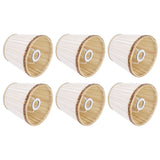 6Pcs Fabric Mesh Lamp Shade Clip On Lampshade Beige Golden Edge Style for E14 Chandelier Ceiling Lamp
