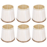 6Pcs Fabric Mesh Lamp Shade Clip On Lampshade Beige Golden Edge Style for E14 Chandelier Ceiling Lamp - Rear View