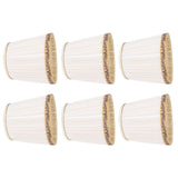 6Pcs Fabric Mesh Lamp Shade Clip On Lampshade Beige Golden Edge Style for E14 Chandelier Ceiling Lamp