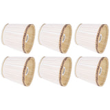 6Pcs Fabric Mesh Lamp Shade Clip On Lampshade Beige Golden Edge Style for E14 Chandelier Ceiling Lamp