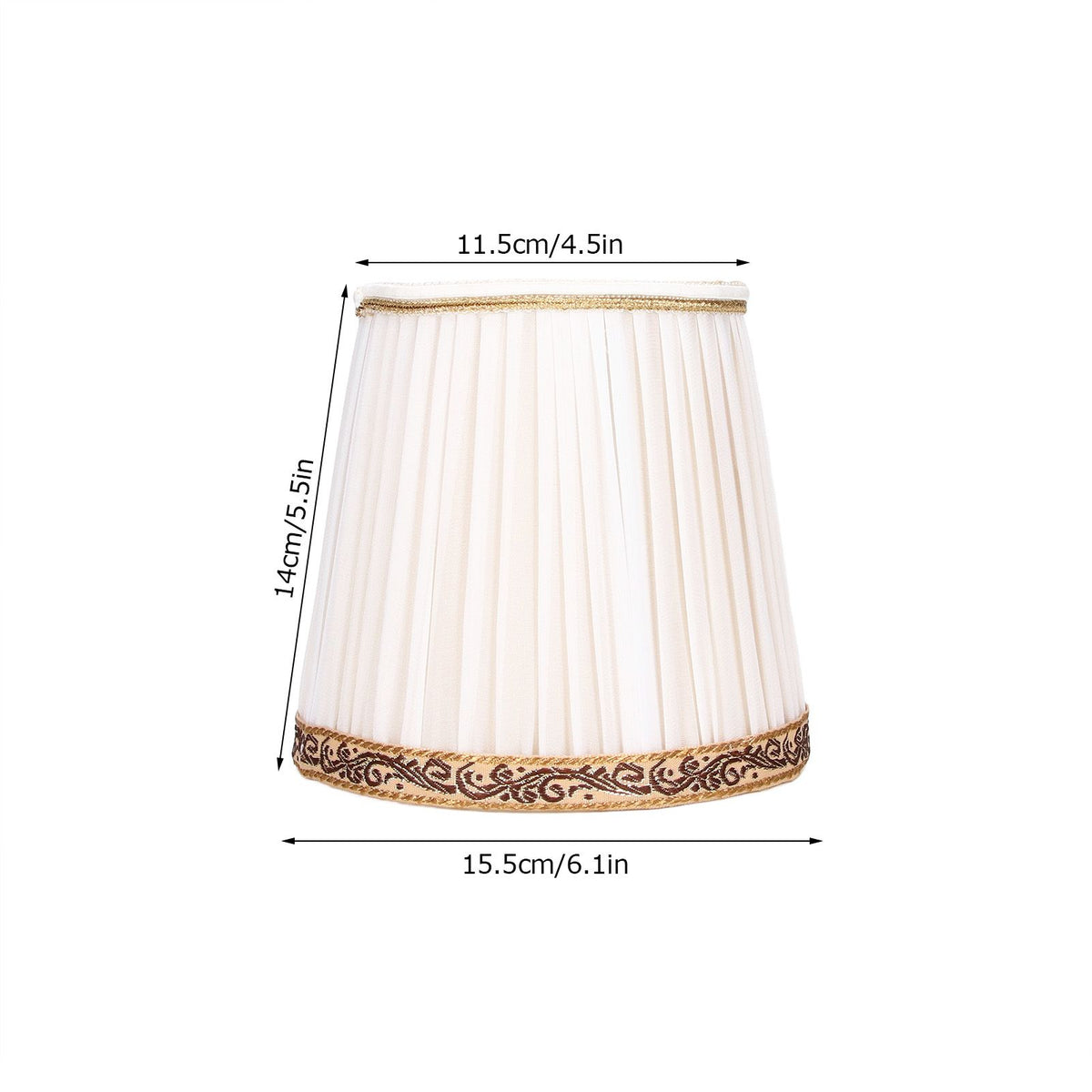 6Pcs Fabric Mesh Lamp Shade Clip On Lampshade Beige Golden Edge Style for E14 Chandelier Ceiling Lamp
