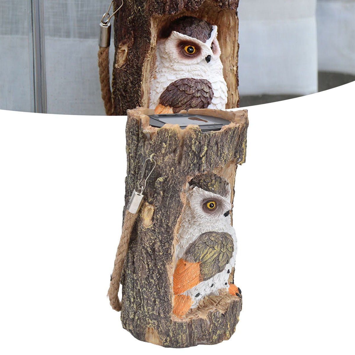 Owl Solar Light IP67 Waterproof High Simulation Eco Friendly Energy Saving Durable Resin Solar Hanging Lights