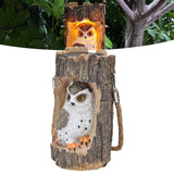 Owl Solar Light IP67 Waterproof High Simulation Eco Friendly Energy Saving Durable Resin Solar Hanging Lights