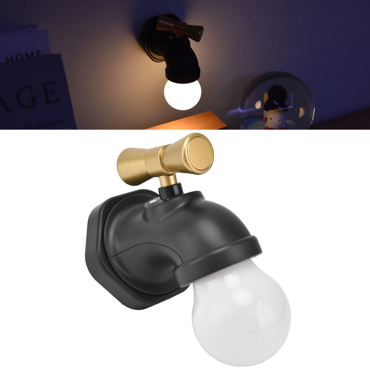 Creative LED Faucet Night Light USB Charging Voice Controlled Induction Bedside Lamp for Corridor