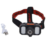 LED Headlight USB Charging Adjustable Zoom Dual Light Sources Waterproof Portable Headlight for Fishing Running