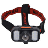 LED Headlight USB Charging Adjustable Zoom Dual Light Sources Waterproof Portable Headlight for Fishing Running
