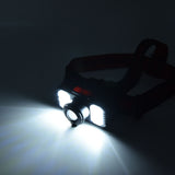 LED Headlight USB Charging Adjustable Zoom Dual Light Sources Waterproof Portable Headlight for Fishing Running