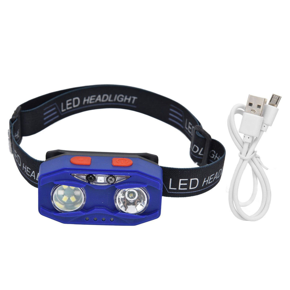 LED Headlamp Smart Switch Waving Induction USB Charging Waterproof Dual Light Source Adjustable Headband Light