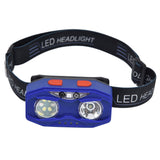 LED Headlamp Smart Switch Waving Induction USB Charging Waterproof Dual Light Source Adjustable Headband Light - Front View