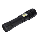 Glare Flashlight Super Bright Waterproof Zoomable with Power Display for Outdoor - Side View