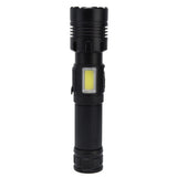 Glare Flashlight Super Bright Waterproof Zoomable with Power Display for Outdoor - 45-Degree Angle