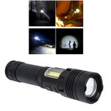 Glare Flashlight Super Bright Waterproof Zoomable with Power Display for Outdoor