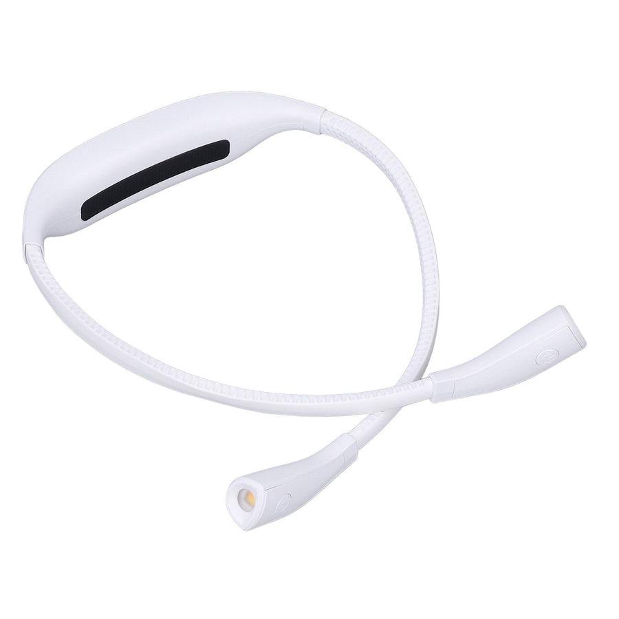 Neck Book Light USB Rechargeable Portable LED Neck Hanging Lamp for Reading RepairmentWhite