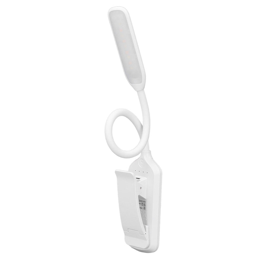 LED Desk Lamp Clip Design Three Level Adjustment Mini Foldable White USB Touch Table Light