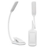 LED Desk Lamp Clip Design Three Level Adjustment Mini Foldable White USB Touch Table Light