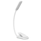 LED Desk Lamp Clip Design Three Level Adjustment Mini Foldable White USB Touch Table Light