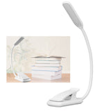LED Desk Lamp Clip Design Three Level Adjustment Mini Foldable White USB Touch Table Light