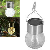 Hanging Solar Lights Glass Ball Shape Crack Pattern Energy Saving Solar Charging Automatic Sensing Bulbs for Outdoor - Extra Image