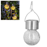 Hanging Solar Lights Glass Ball Shape Crack Pattern Energy Saving Solar Charging Automatic Sensing Bulbs for Outdoor - Extra Image