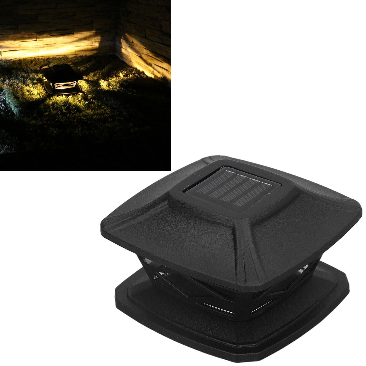 2set Solar Post Lights LED Lamp Beads 2 Color Lighting Rechargeable IP44 Waterproof PC Shell Fence Lights for Outdoor