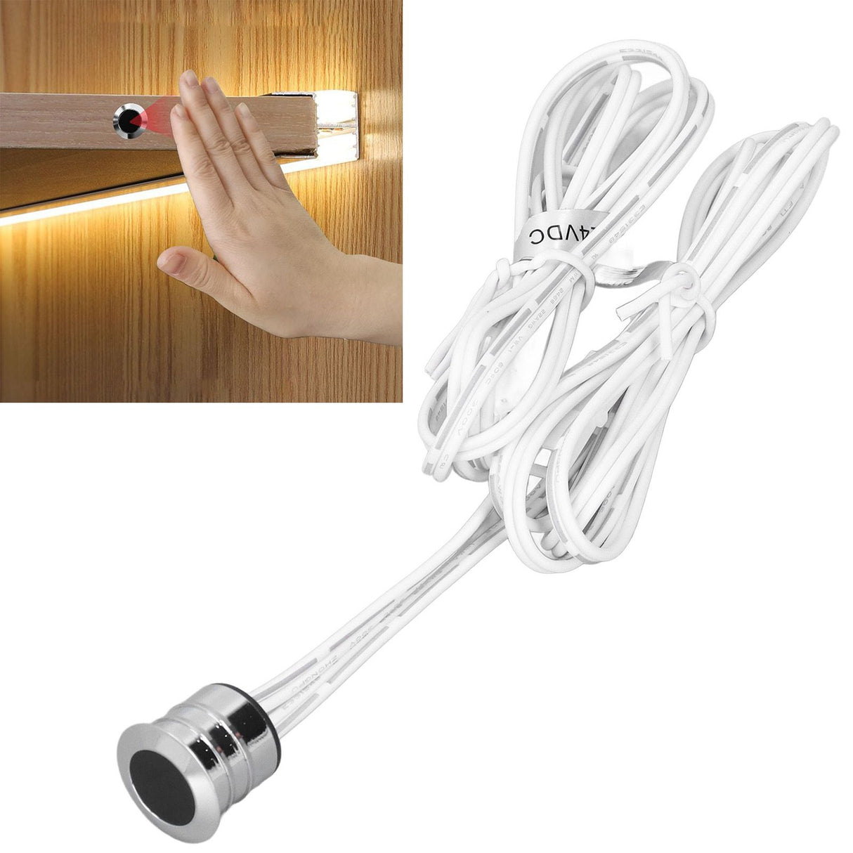 Light Sensor Switches Aluminum Alloy LED Hand Sweep Switch Wardrobe Hanging Cabinet Infrared Hand Sweep Sensor Switches