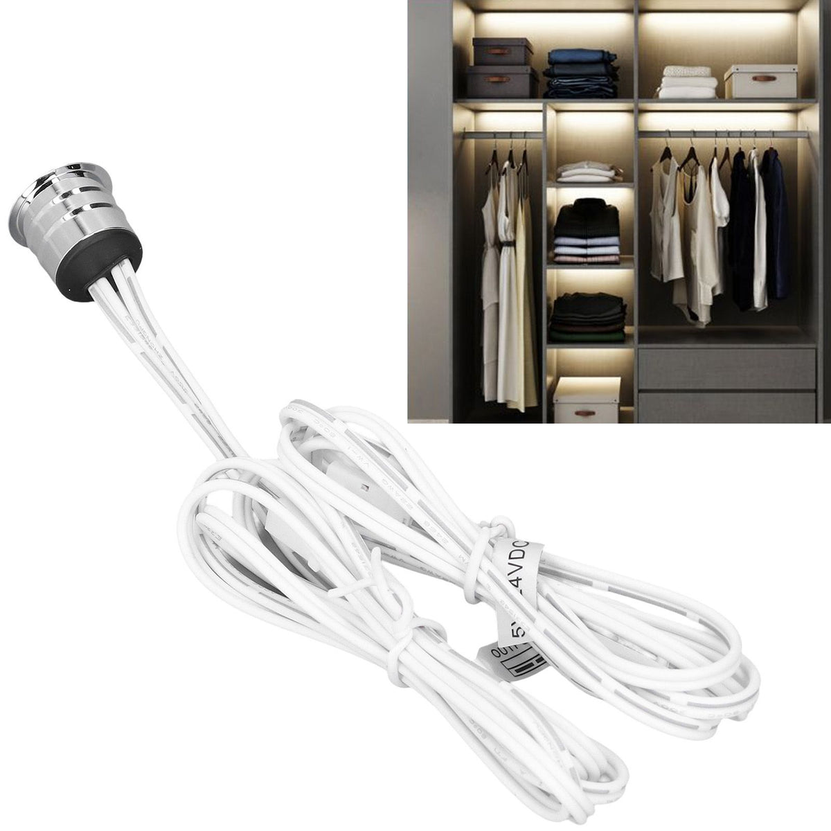 Light Sensor Switches Aluminum Alloy LED Hand Sweep Switch Wardrobe Hanging Cabinet Infrared Hand Sweep Sensor Switches
