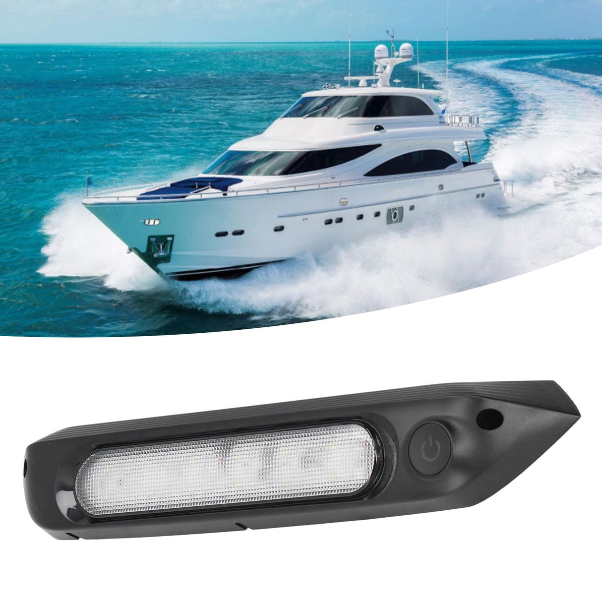 LED Boat Lights 8W IP67 Waterproof One Touch Control Boat Deck Lights for Yacht Fishing Pontoon Kayak Sailboat 12‑28V