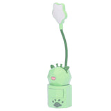 Kids Reading Light Cute Design USB Charging Warm Light 360 Degrees Gooseneck Adjustment Safe Material Kids LampGreen