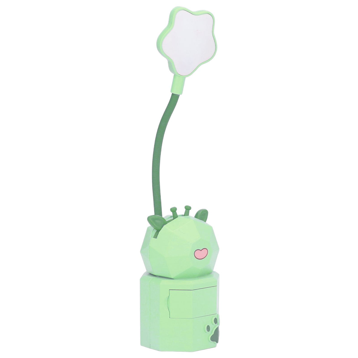 Kids Reading Light Cute Design USB Charging Warm Light 360 Degrees Gooseneck Adjustment Safe Material Kids LampGreen
